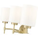 Keylee 3 Light 22 inch Vintage Brass Bathroom Vanity Light Wall Light