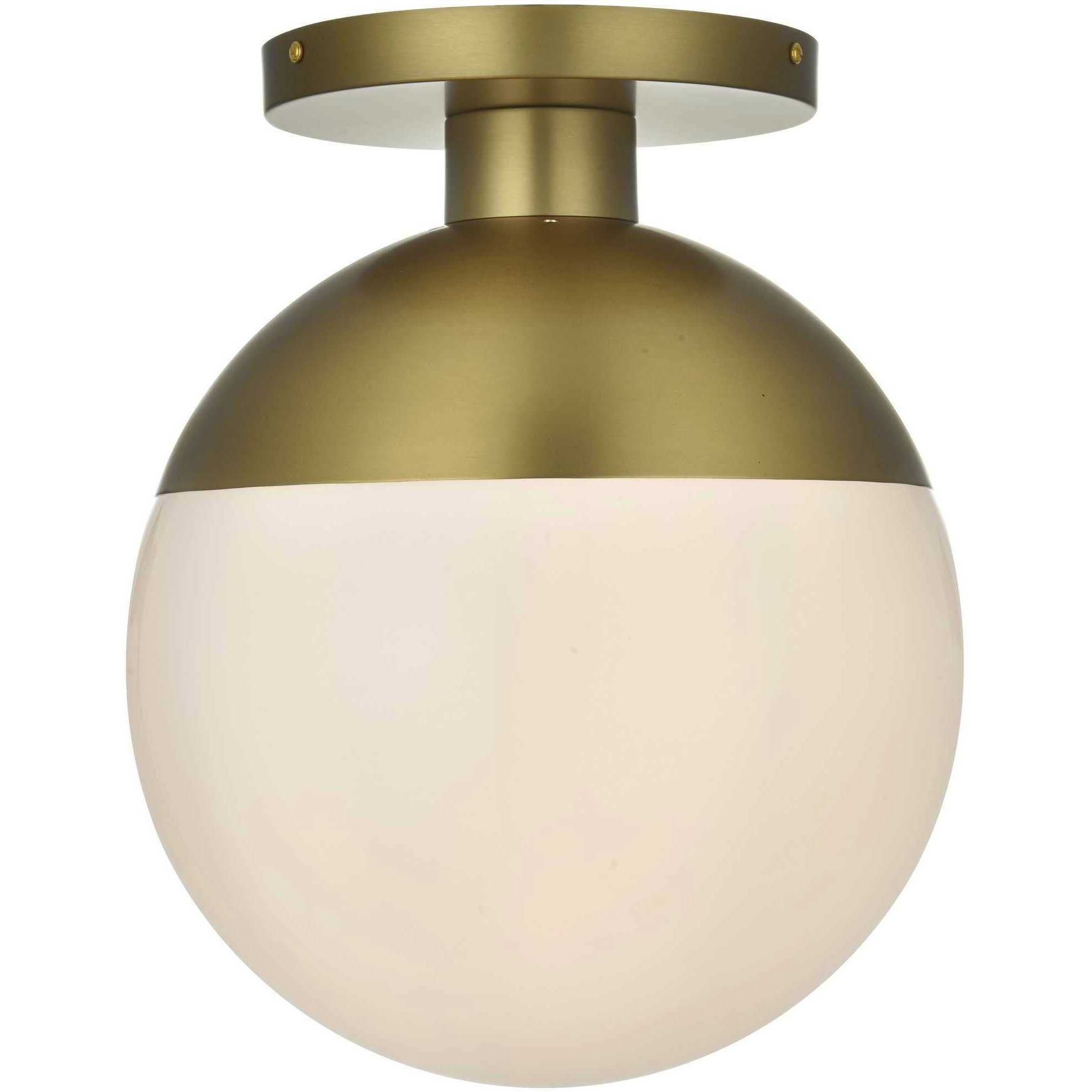 Eclipse 1 Light 12 inch Satin Gold Flush Mount Ceiling Light