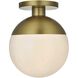Eclipse 1 Light 12 inch Satin Gold Flush Mount Ceiling Light
