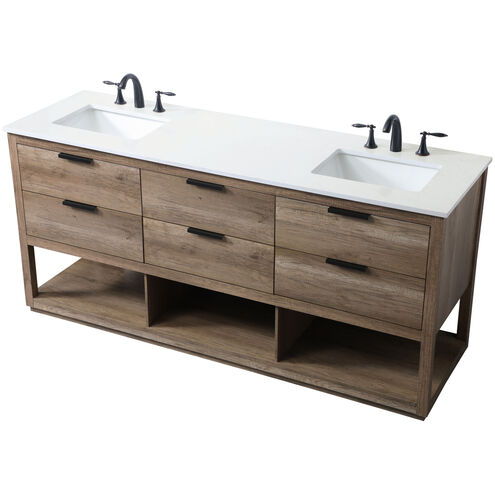 Larkin 72 X 22 X 34 inch Natural Oak Vanity Sink Set