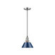 Orwell 1 Light 8 inch Pewter Mini Pendant Ceiling Light in Navy, Small