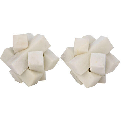 Cube Puzzle White Object, Set of 2