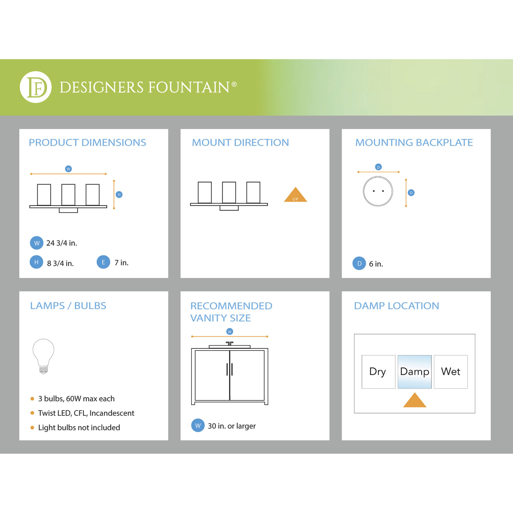 Matteson 3 Light 24.75 inch Chrome Bath Bar Wall Light