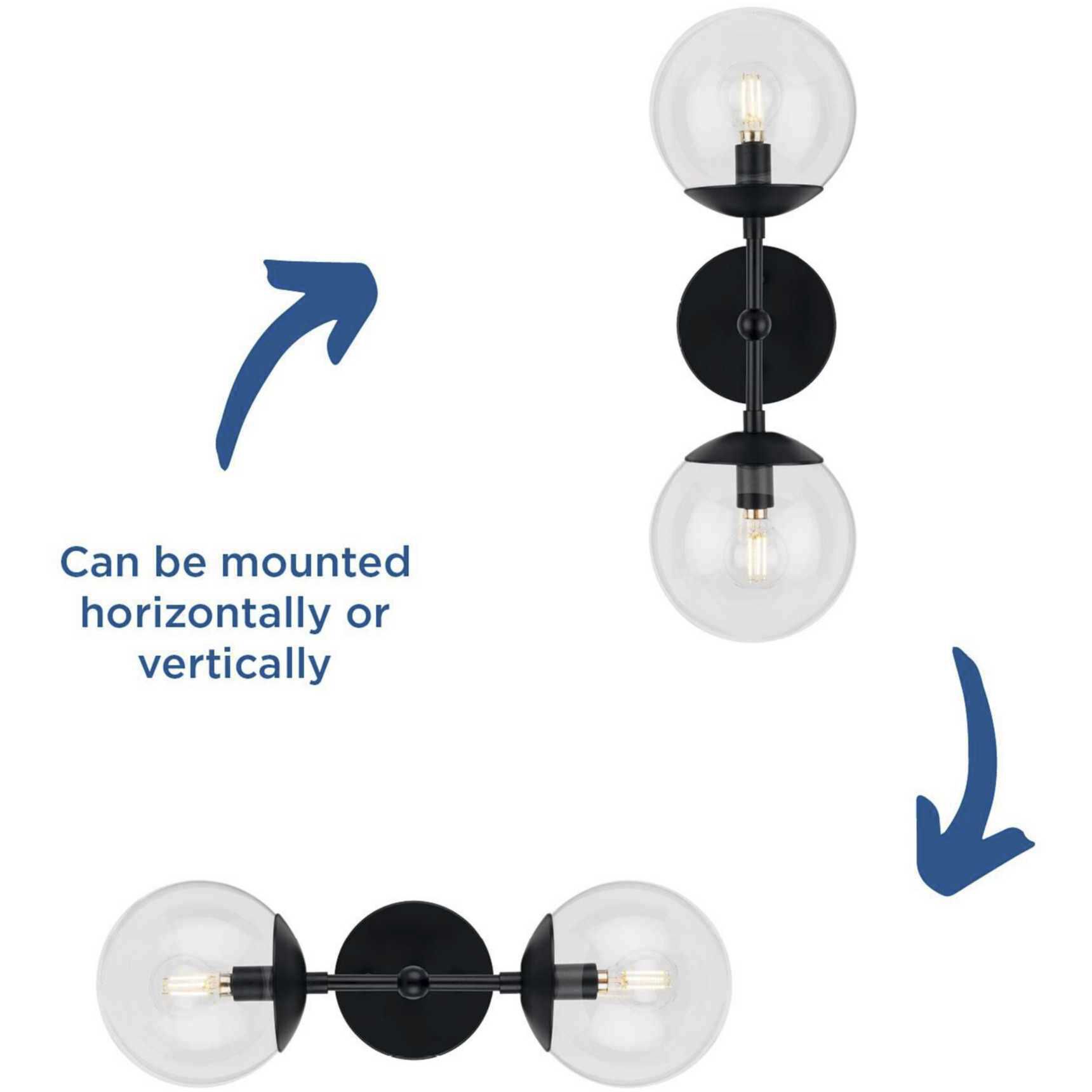 Atwell 2 Light 6.75 inch Matte Black Wall Sconce Wall Light