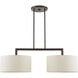 Meridian 2 Light 35 inch English Bronze Linear Chandelier Ceiling Light