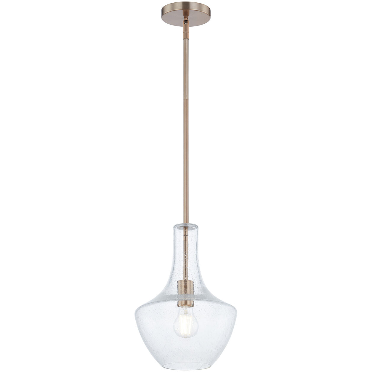 Fusion Collection 1 Light 9.5 inch Brushed Brass Pendant Ceiling Light, Harlow Family