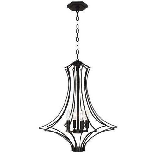 Grace 4 Light 22 inch Deep Patina Bronze Chandelier Ceiling Light