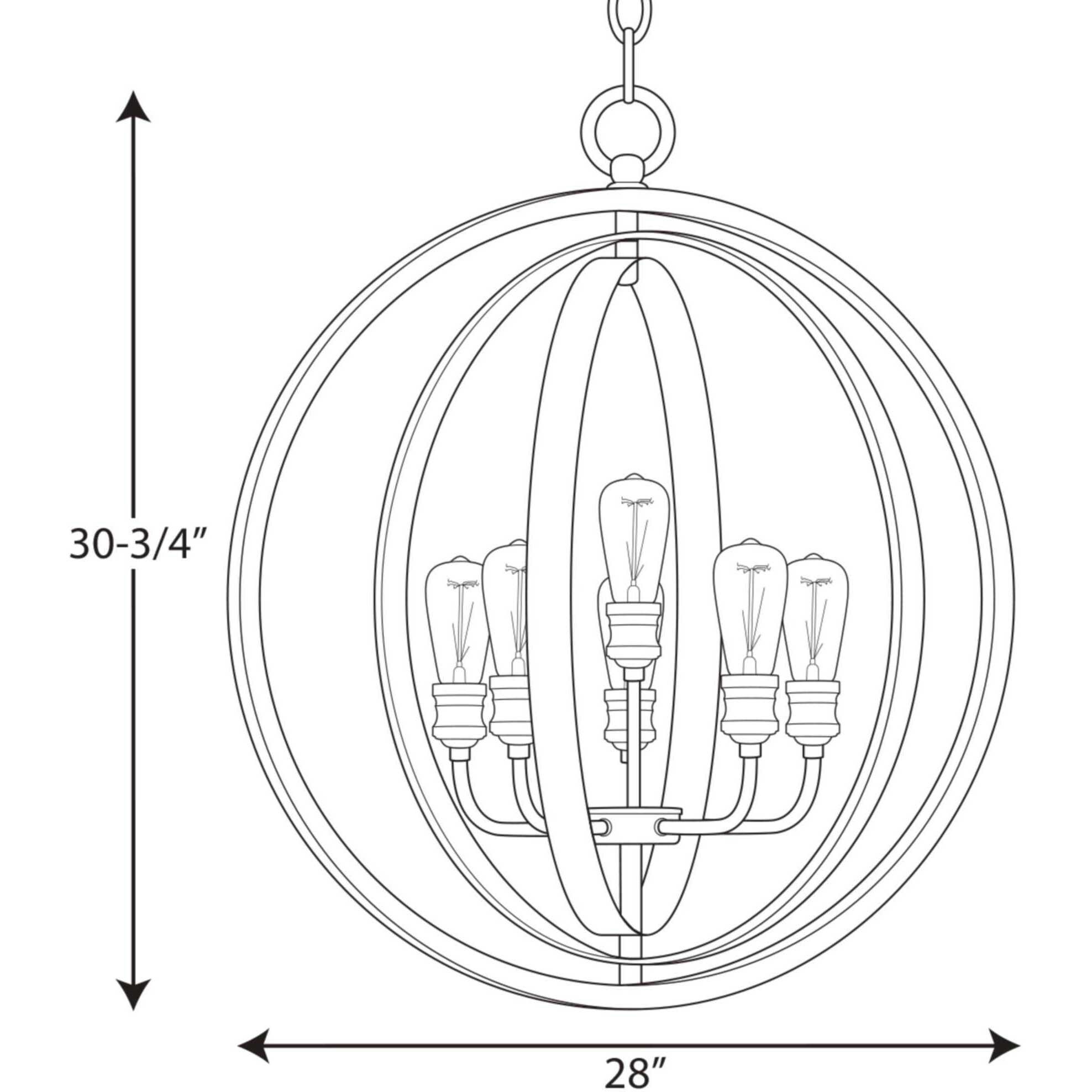 Conestee 6 Light 28 inch Graphite Pendant Ceiling Light