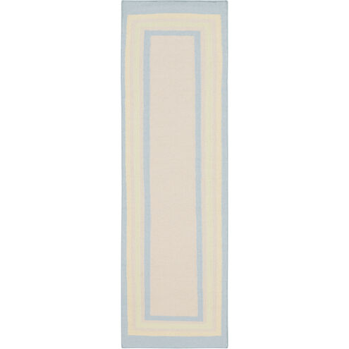 Boardwalk 96 X 30 inch Moss, Sky Blue, Butter, Cream Rug