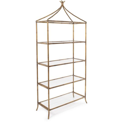 Moreau 60 X 28 inch Antique Gold Shelving, Large