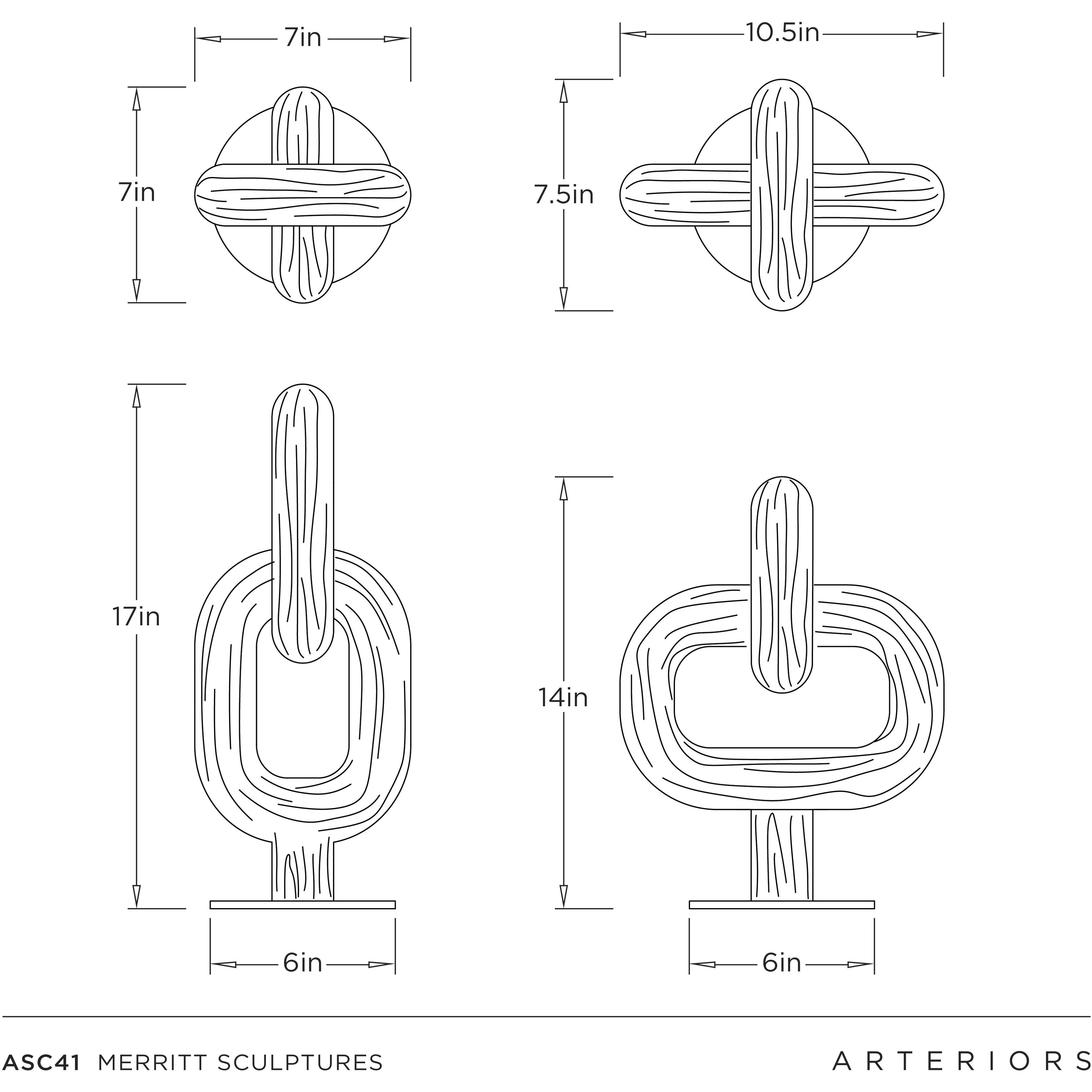 Merritt 17 X 7 inch Sculptures, Set of 2