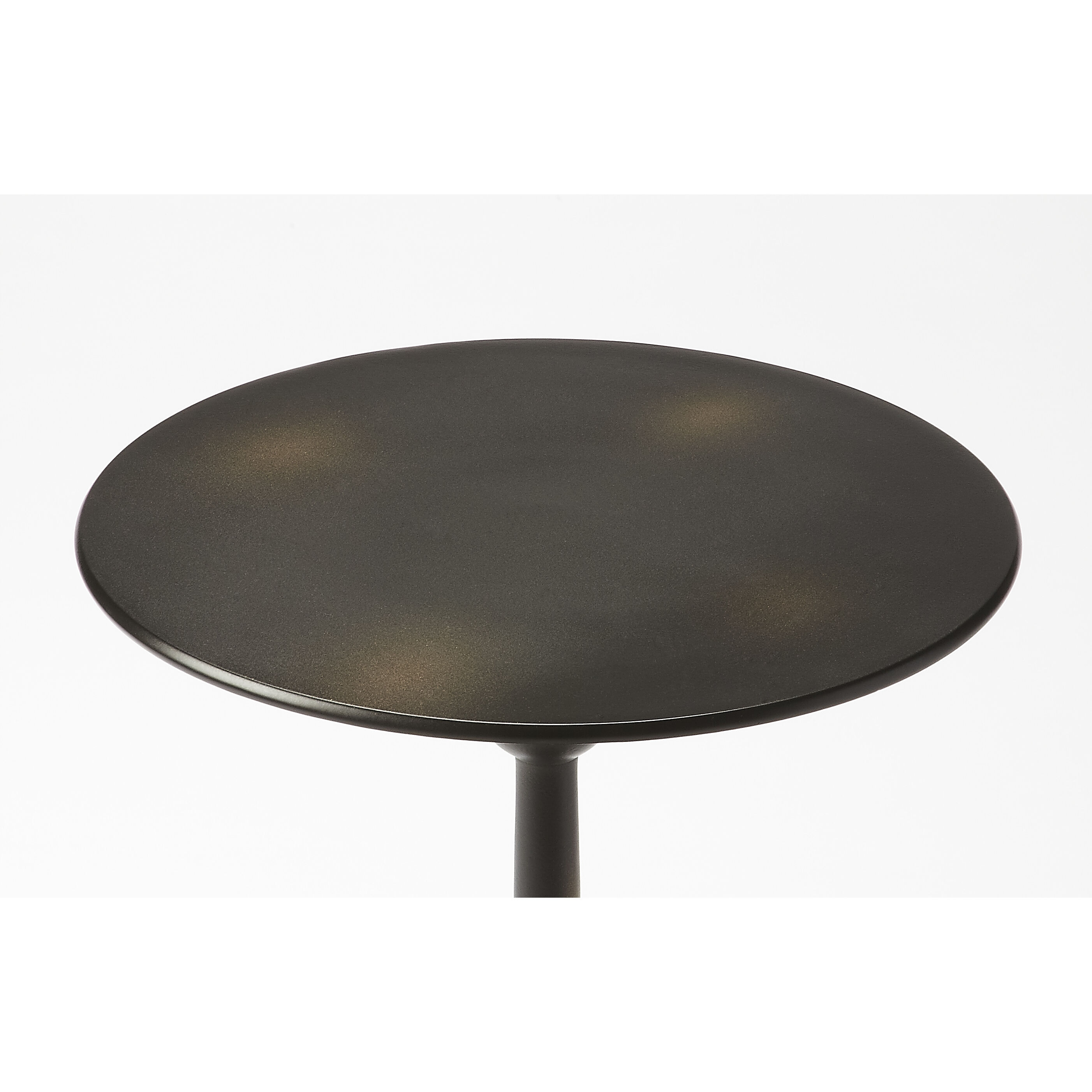 Zora Black Iron 19 X 12 inch Metalworks Accent Table, Pedestal