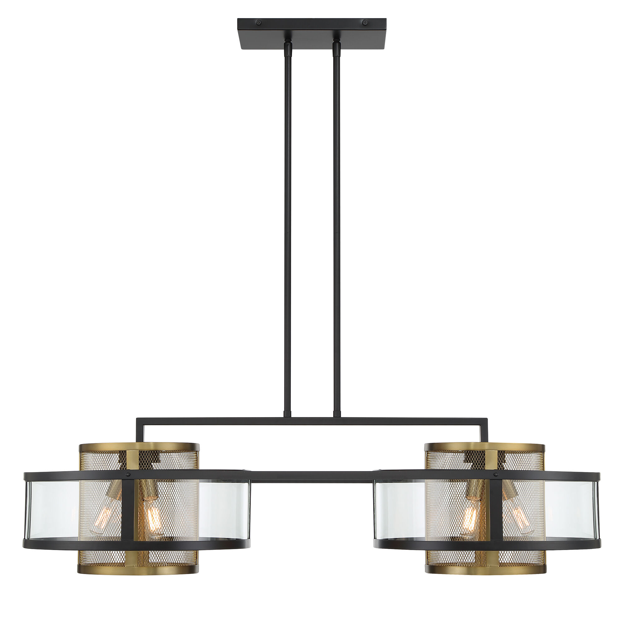 Soho LED 60.5 inch Coal And Soft Brass Island Light Ceiling Light