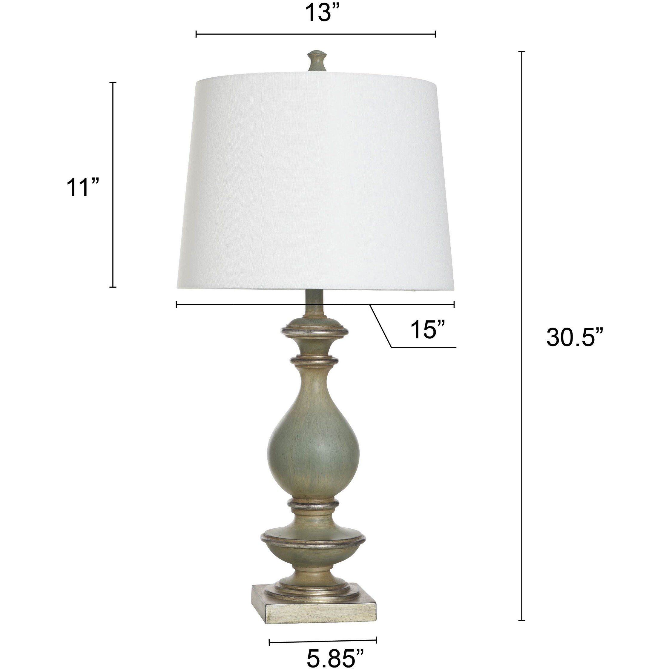 Rivers 30.5 inch 150 watt Sage Green Table Lamp Portable Light