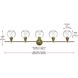 Collier 5 Light 47 inch Satin Gold Bath Sconce Wall Light