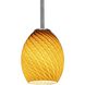 Brandy FireBird 1 Light 6 inch Brushed Steel Pendant Ceiling Light in Amber Firebird, Rod