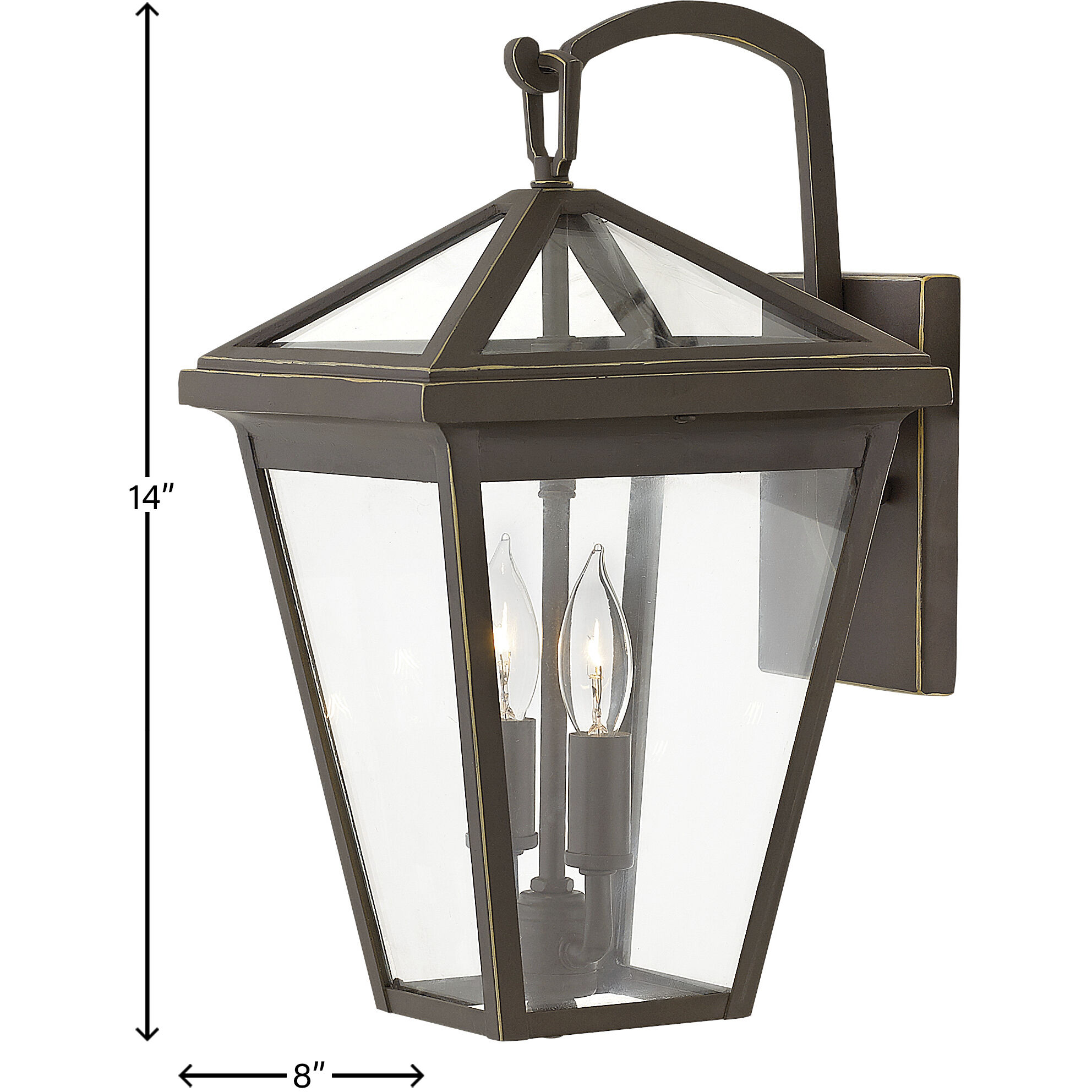 Estate Series Alford Place Outdoor Wall Mount Lantern in Oil Rubbed Bronze, Non-LED, Small