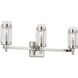 Flynn 3 Light 23.25 inch Polished Nickel Vanity Light Wall Light