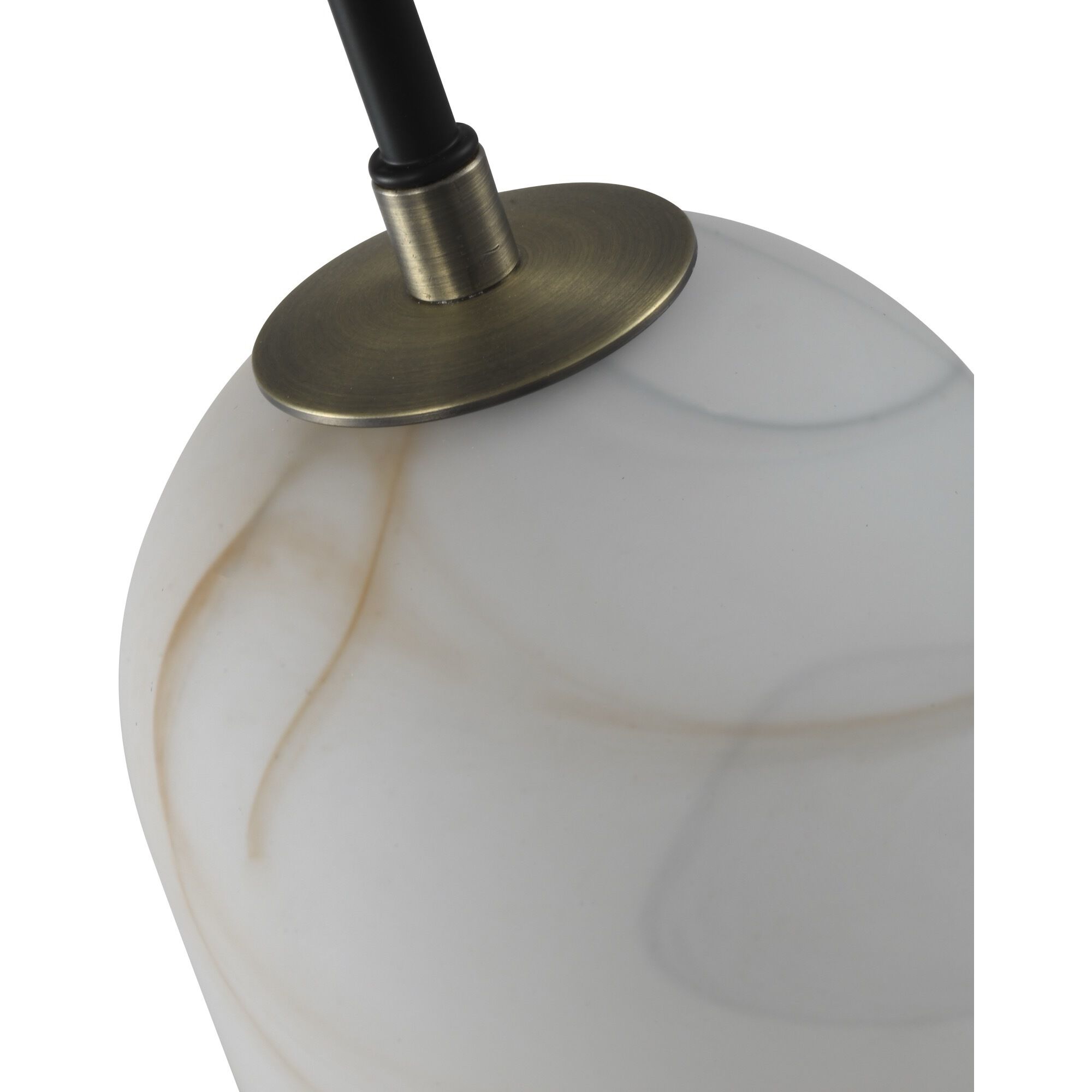 Crema 1 Light 4.72 inch Black and Brushed Brass Pendant Ceiling Light