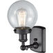 Ballston Beacon LED 6 inch Matte Black Sconce Wall Light in Seedy Glass, Ballston