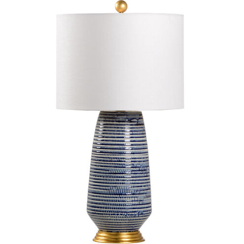 Chelsea House 29 inch 100.00 watt Blue/White Glaze/Antique Gold Leaf Table Lamp Portable Light
