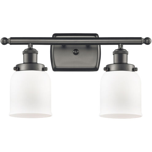 Ballston Small Bell LED 16 inch Oil Rubbed Bronze Bath Vanity Light Wall Light in Matte White Glass, Ballston