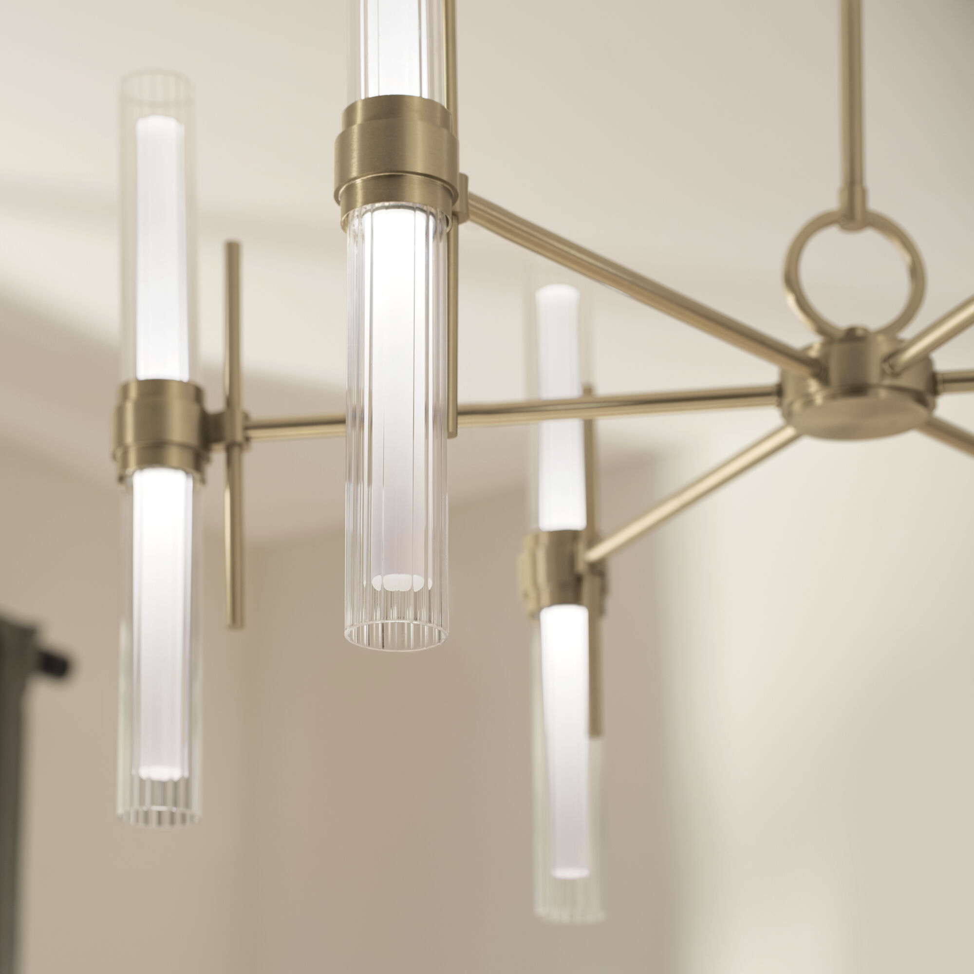 Riven LED Champagne Bronze Chandelier Ceiling Light