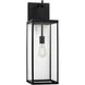 Rox 1 Light Textured Black Outdoor Wall Lantern in Incandescent