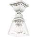Mission 1 Light 5 inch Polished Chrome Flush Mount Ceiling Light