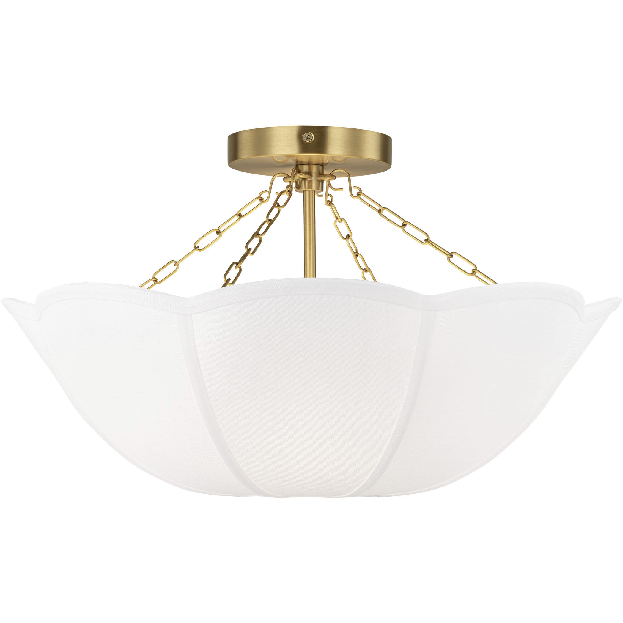 AH by Alexa Hampton Stassi 2 Light 18.5 inch Burnished Brass Semi-Flush Mount Ceiling Light