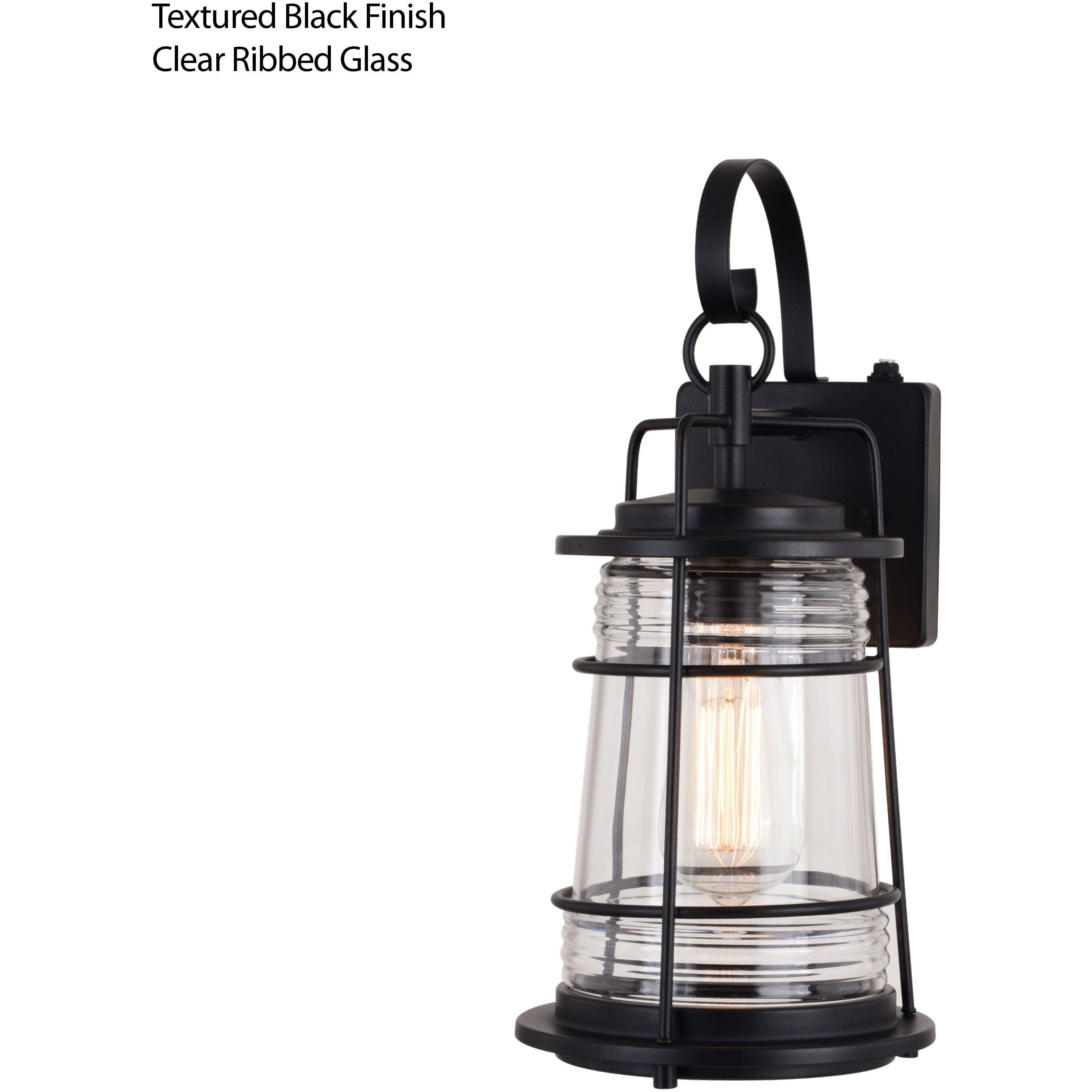 Montauk LED 15 inch Textured Black Outdoor Wall