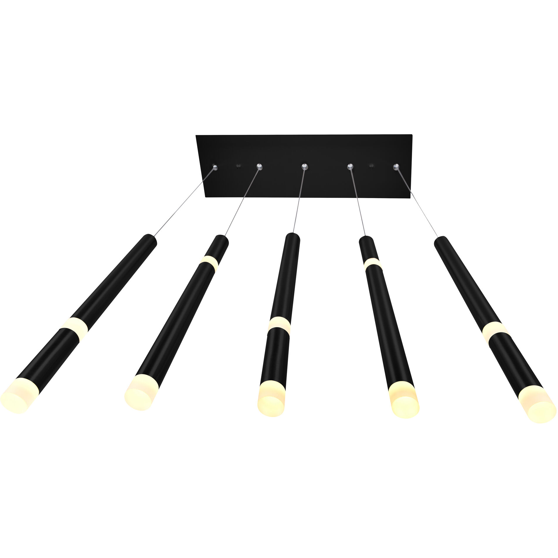 Flute LED 6 inch Black Chandelier Ceiling Light