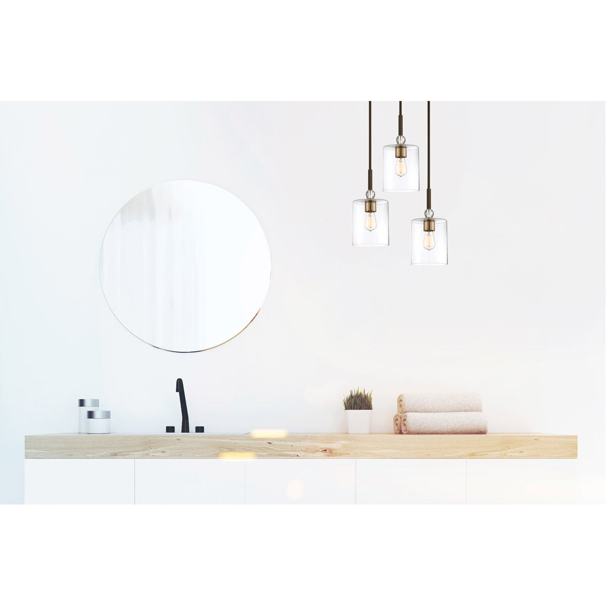 Studio 5 1 Light 7 inch Painted Bronze/Natural Brush Mini Pendant Ceiling Light