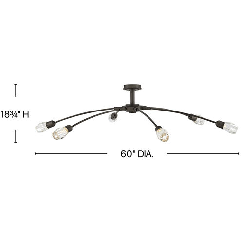 Atera LED 60 inch Black Oxide Chandelier Ceiling Light, Single Tier
