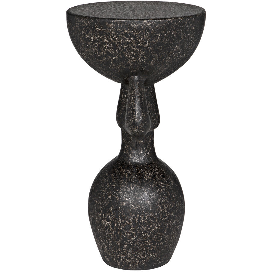 African 26 X 14 inch Black Fiber Cement Side Table