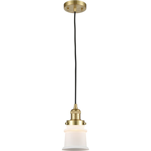 Franklin Restoration Canton 1 Light 6 inch Satin Gold Mini Pendant Ceiling Light in Incandescent, Matte White, Franklin Restoration