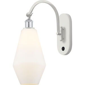 Ballston Cindyrella 1 Light 7 inch White and Polished Chrome Sconce Wall Light in Incandescent, Matte White Glass