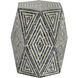 Hexagon 18.1 inch Black and White Stool, Hexagon
