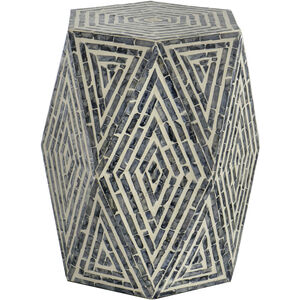 Hexagon 18.1 inch Black and White Stool, Hexagon