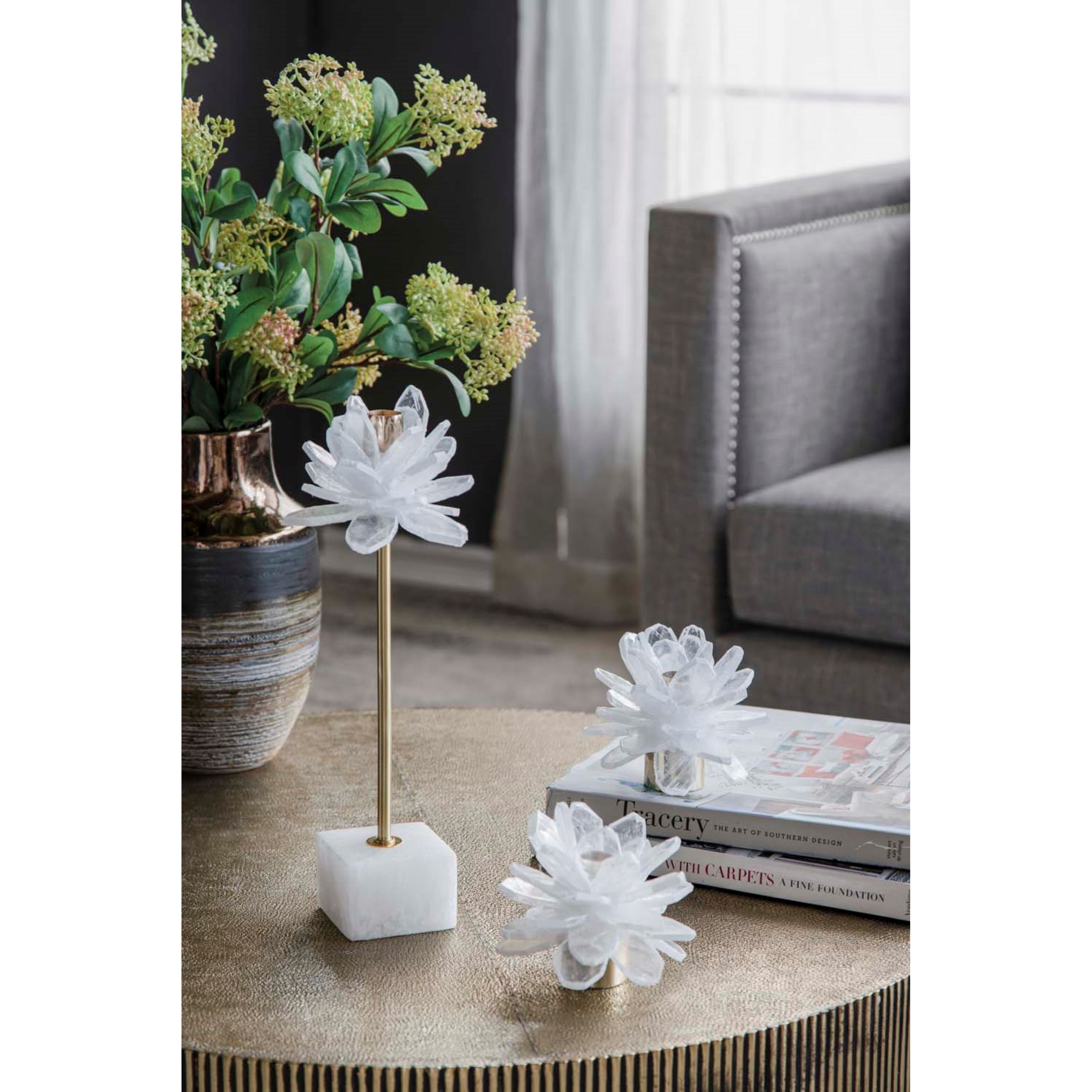 Selenite Stone 5.5 X 4.5 inch Candle Holder