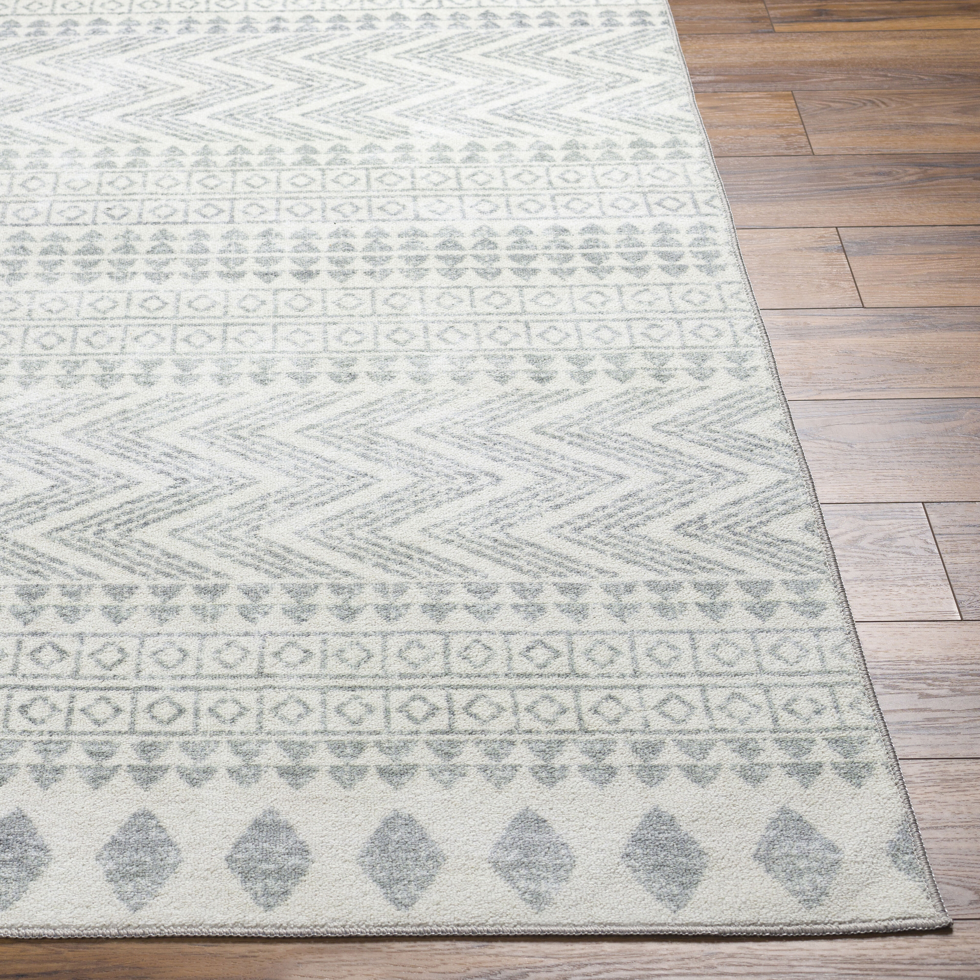Hera 84 X 63 inch Light Grey Rug, Rectangle