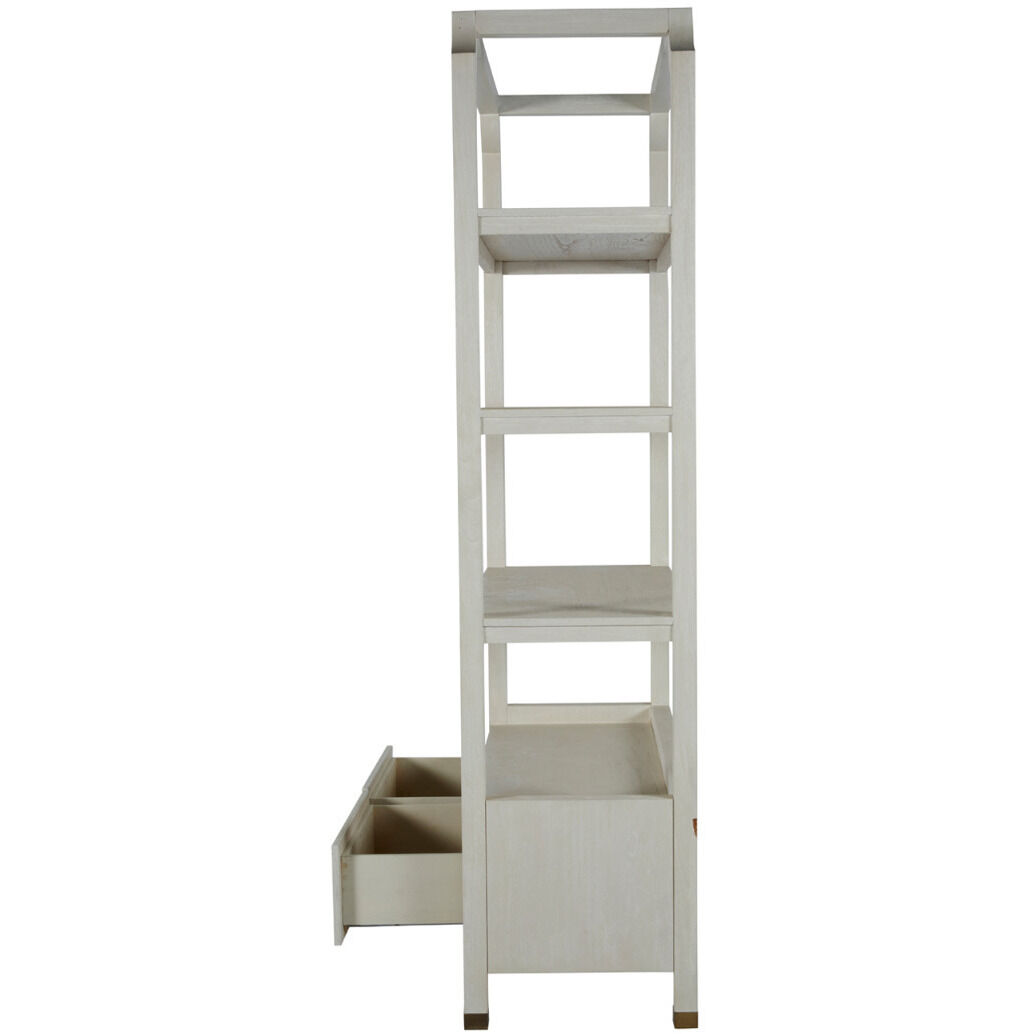 Crest Cerused White / Stained Brass Bookcase