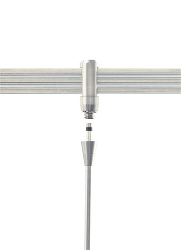 Two Circuit Monorail Satin Nickel Rail FreeJack Connector Ceiling Light