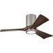 Atlas Irene-3HLK 42 inch Brushed Nickel with Walnut Tone Blades Ceiling Mount Paddle Fan, Flush Mounted