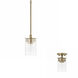 Mason 1 Light 5 inch Aged Brass Semi-Flush Mount Ceiling Light, Convertible Dual Mount