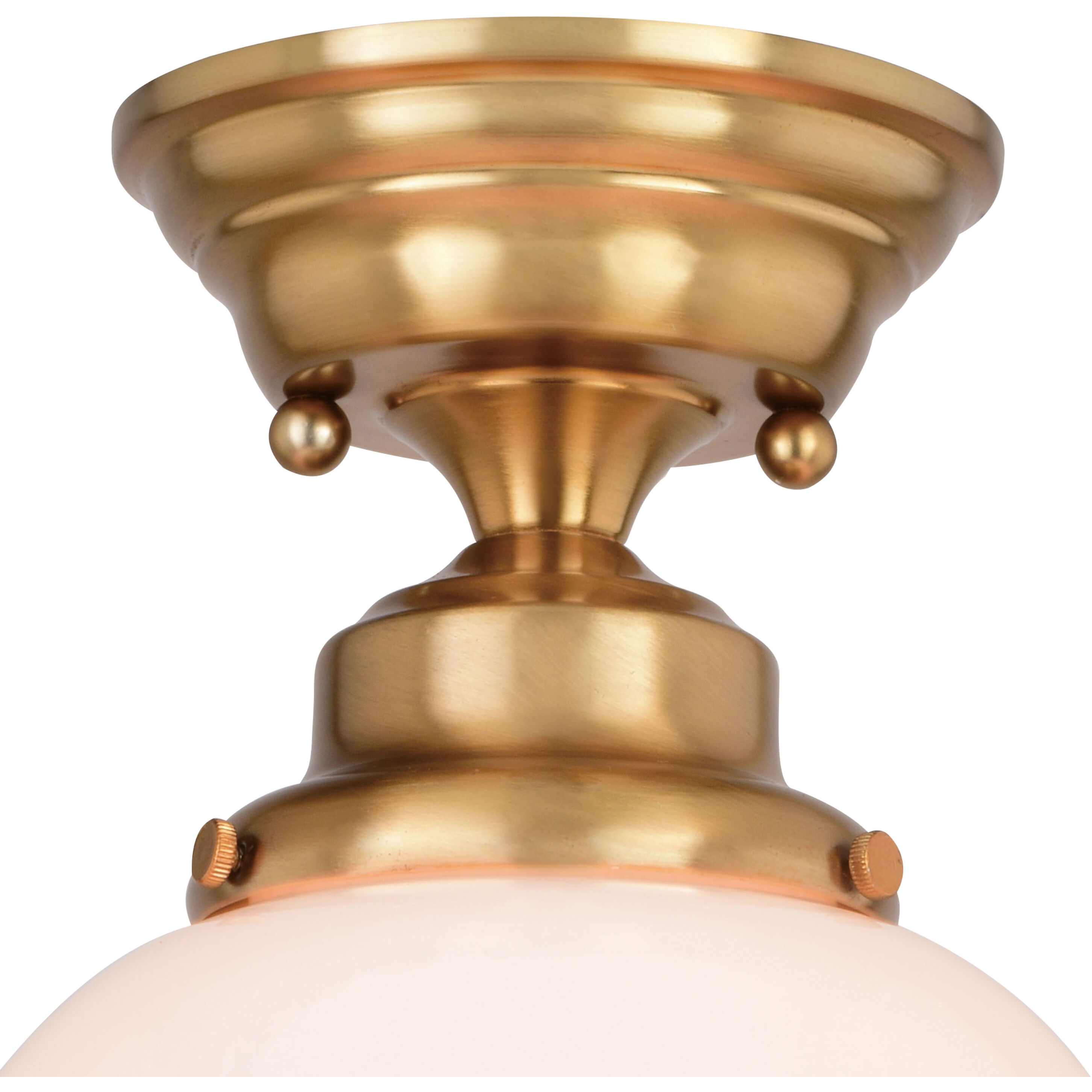 Huntley LED 12 inch Natural Brass Semi-Flush Mount Ceiling Light