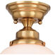 Huntley LED 12 inch Natural Brass Semi-Flush Mount Ceiling Light