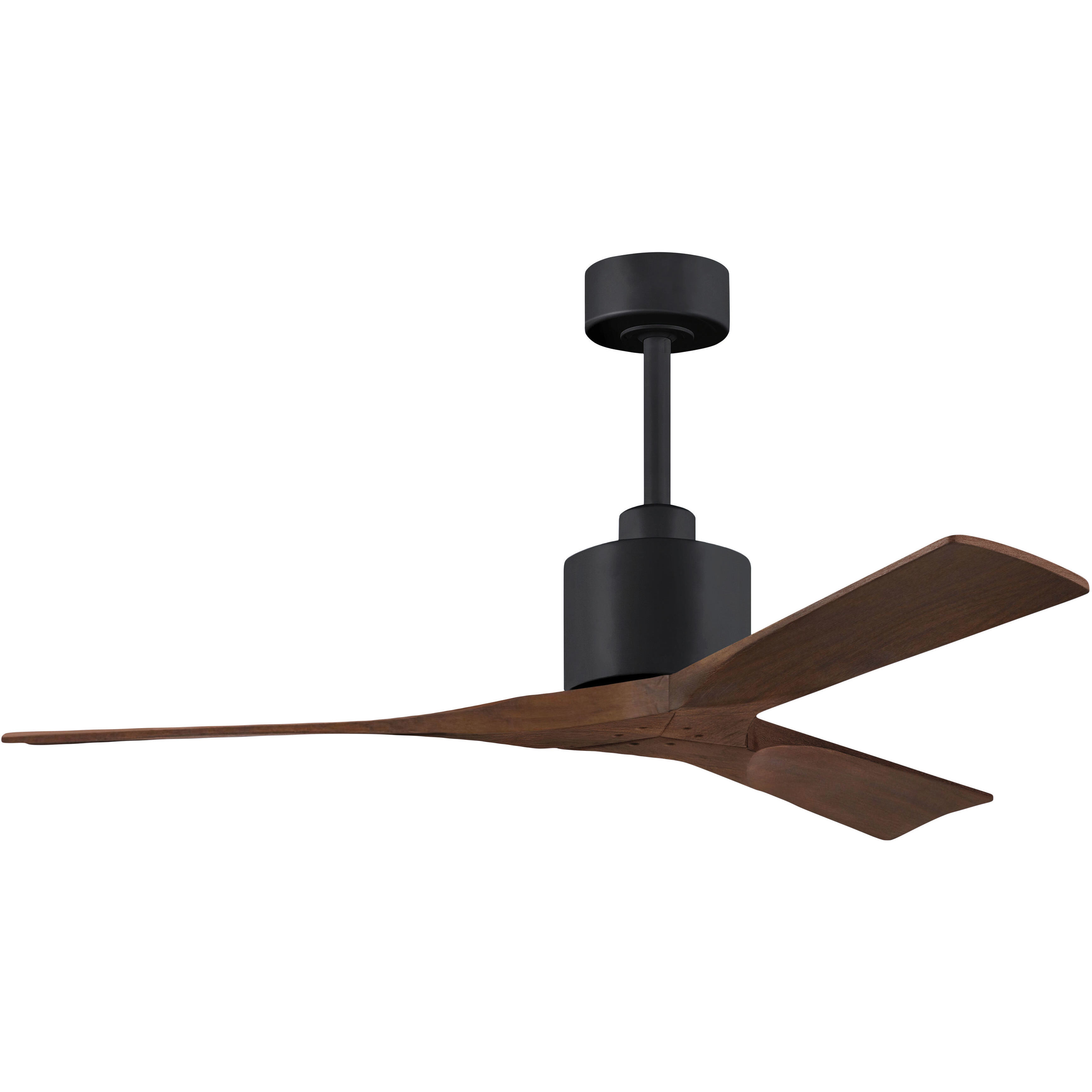 Atlas Nan 52 inch Matte Black with Walnut Tone Blades Ceiling Fan