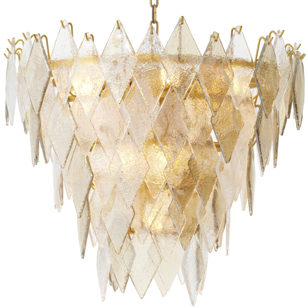 Rhombus 10 Light 25.59 inch Antique Brass Chandelier Ceiling Light, Small