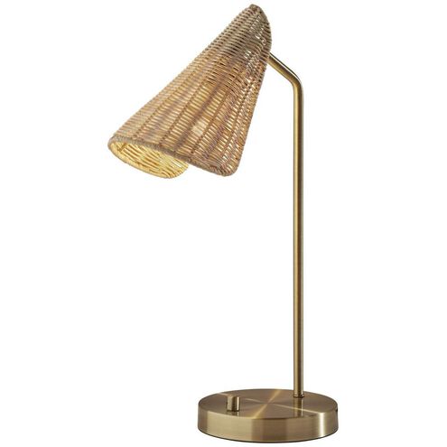 Cove 20 inch 40.00 watt Antique Brass Desk Lamp Portable Light